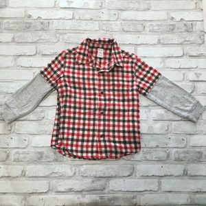 CARTER'S | Gingham Layered Long-Sleeve Shirt Boy's 3T